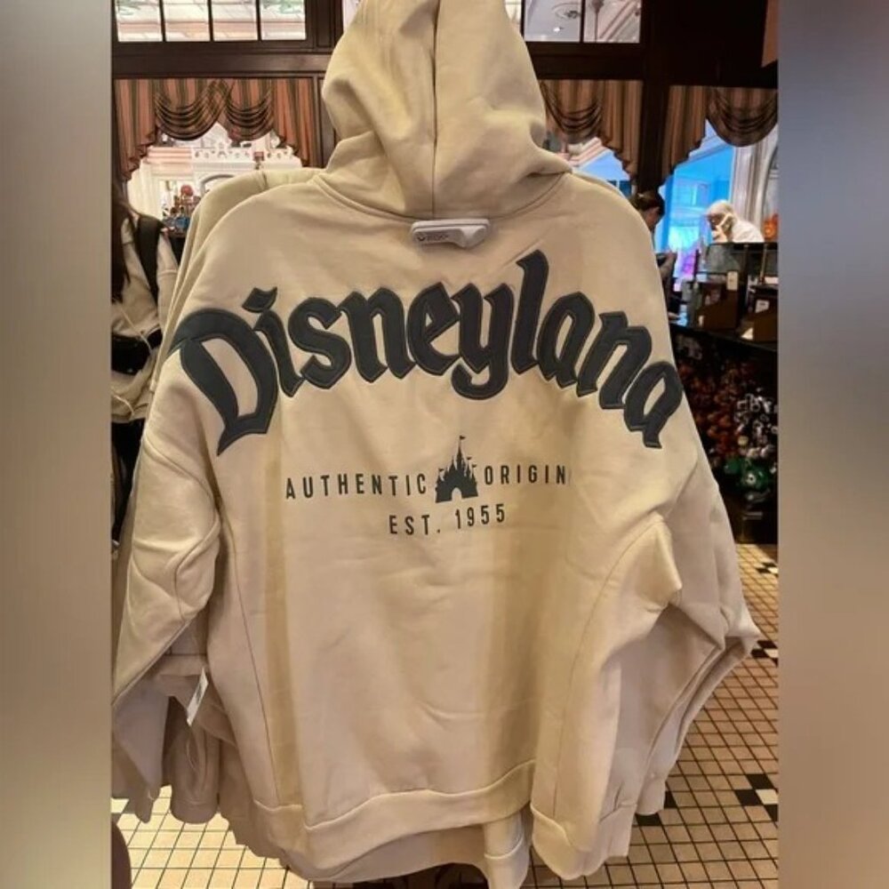 Disney Parks Disneyland Beige Zip Up Hoodie Sweatshirt